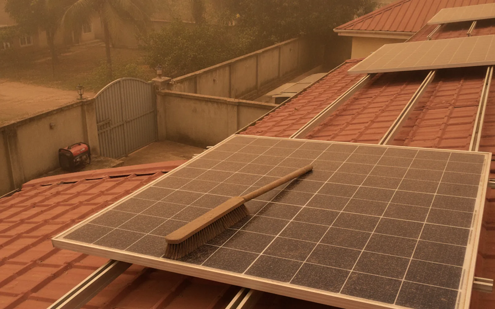Stack of solar panels at a Lagos dealer